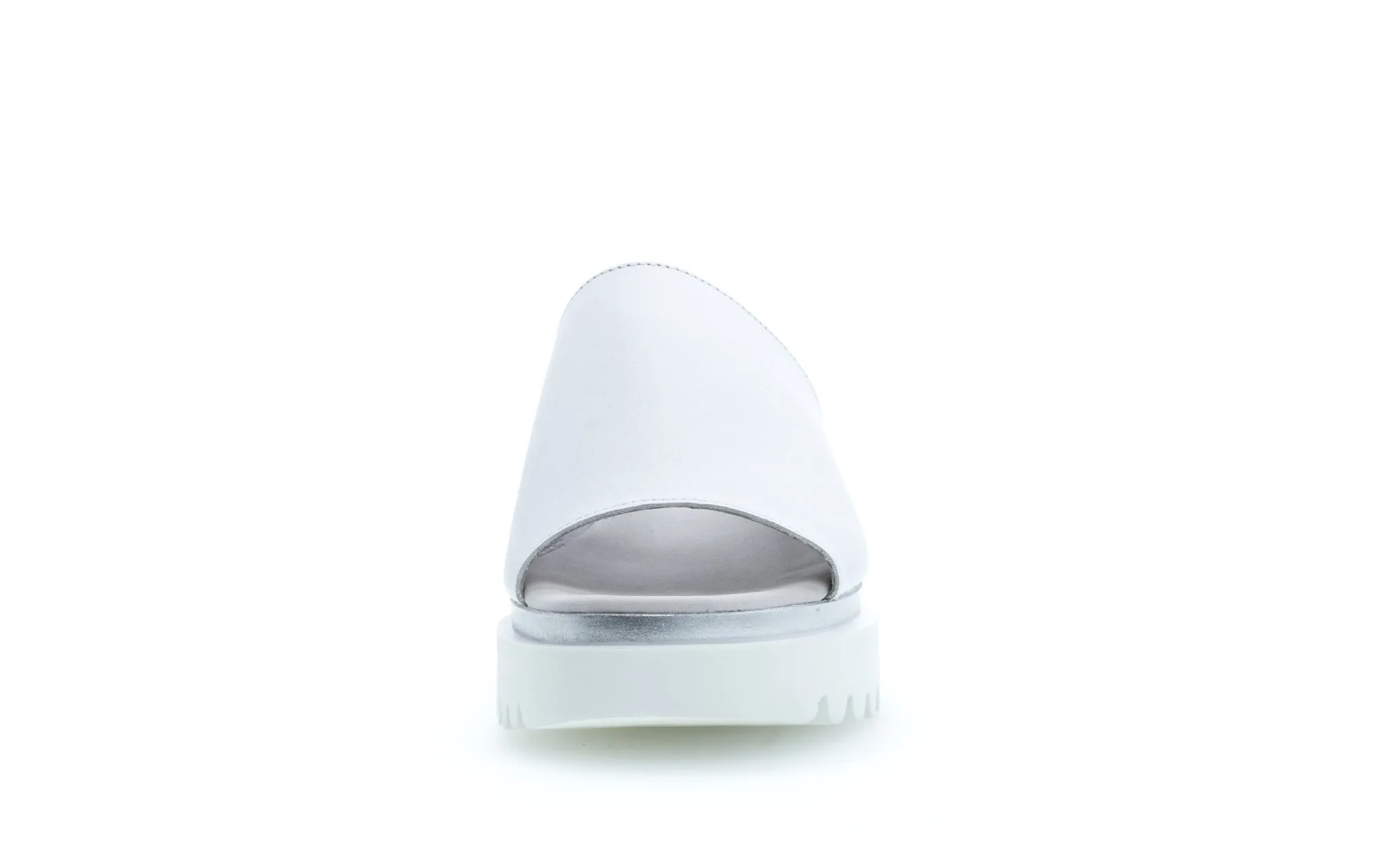 GABOR - 84.613.21 MEDIUM WEDGE MULE - WHITE LEATHER