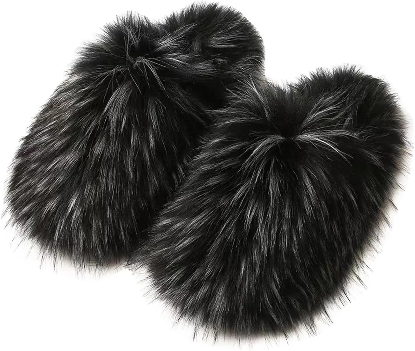 Gegefur Women's Faux Fur Slippers Slide Fluffy Sandals Open Toe Indoor Outdoor Fuzzy Slides