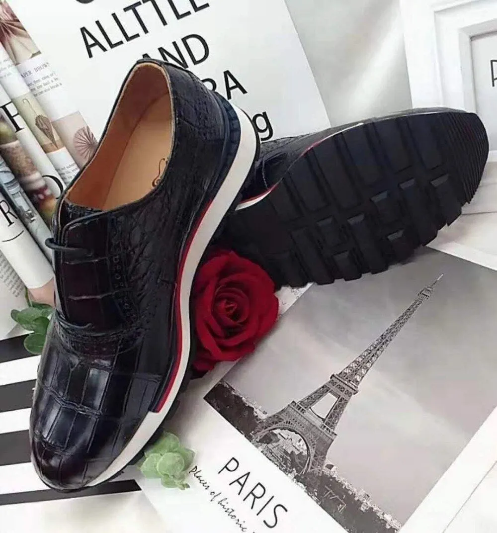 GENUINE CROCODILE LOW TOP SNEAKERS