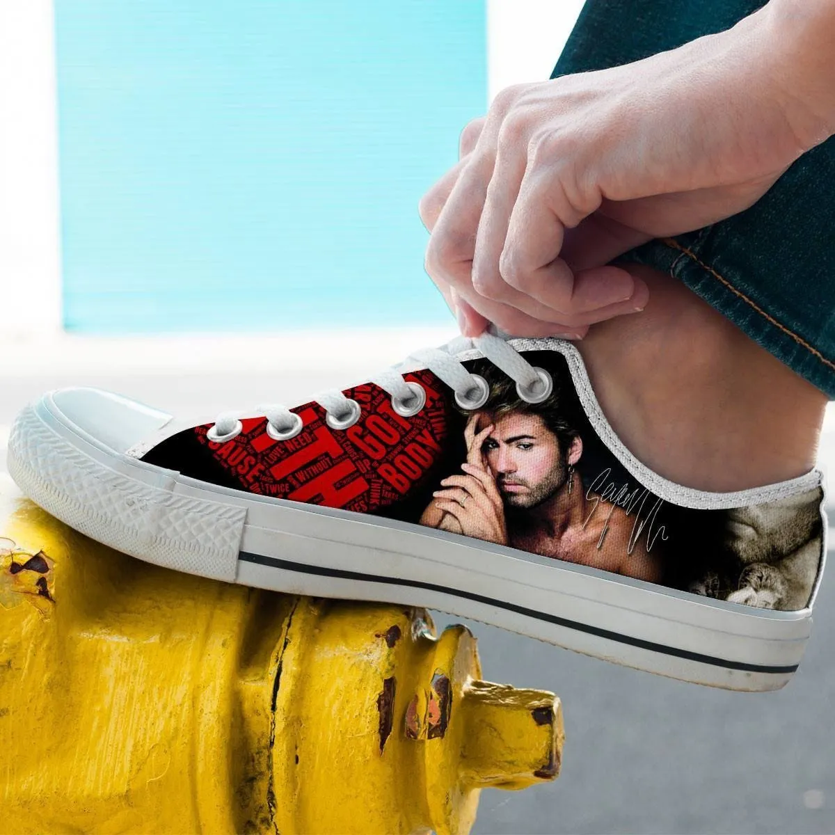 george michael sneaker mens low cut sneakers cut