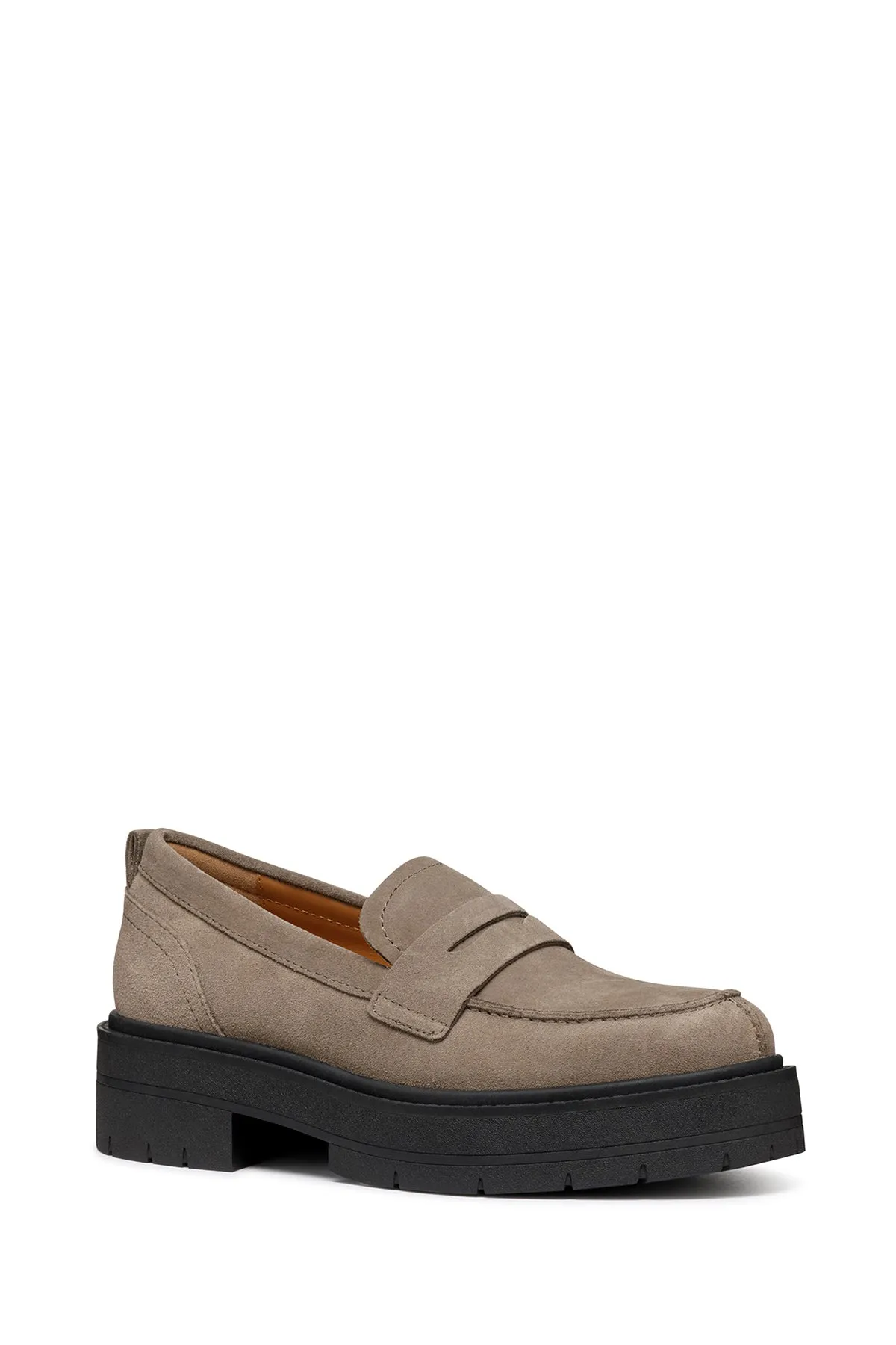 Geox Kadın Vizon Spherica Ec7 Süet Deri Maskülen Loafer