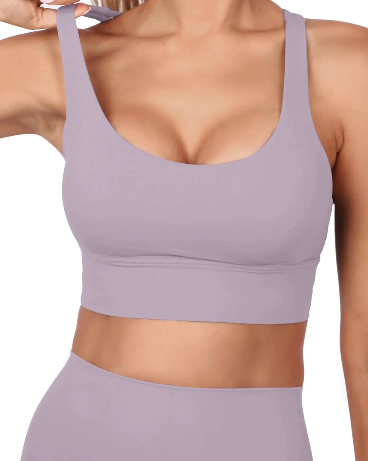 Grace Form Strappy Sports Bra for Women Padded Push Up Sports Bra Athletic Running Sports Bra Workout Bra Yoga Bra