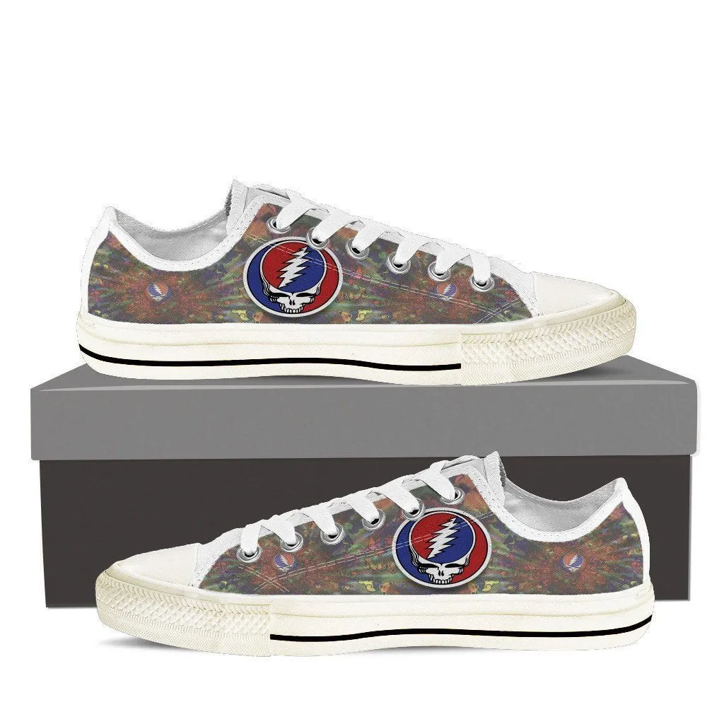 grateful dead skull ladies low cut sneakers