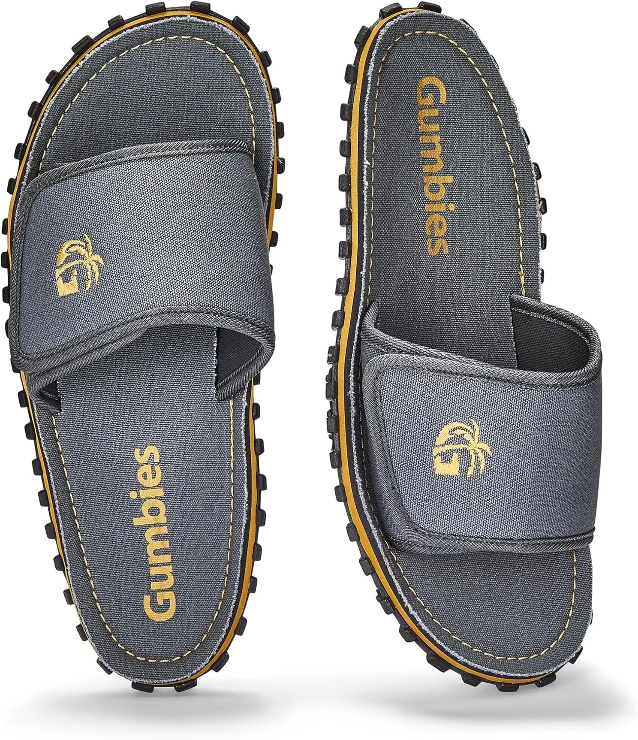 Gumbies Strider Unisex Slides, with Supersoft Cotton Adjustable Strap, Cotton Footbed & Recycled Rubber Sole - Comfort Guaranteed