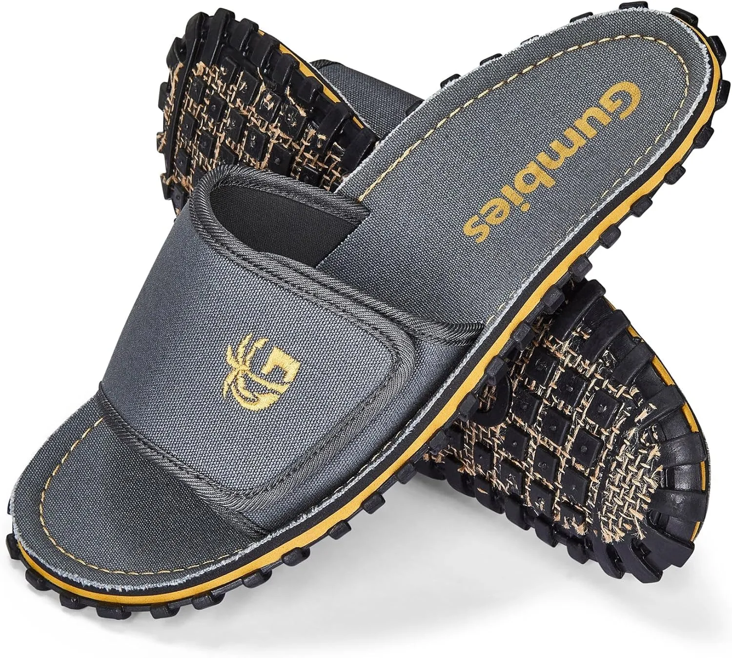 Gumbies Strider Unisex Slides, with Supersoft Cotton Adjustable Strap, Cotton Footbed & Recycled Rubber Sole - Comfort Guaranteed