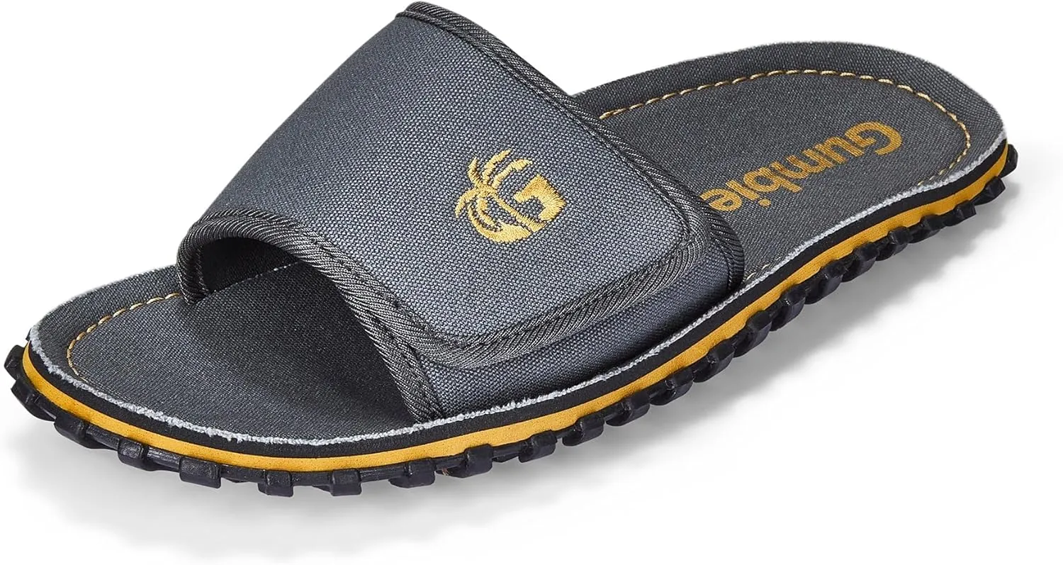 Gumbies Strider Unisex Slides, with Supersoft Cotton Adjustable Strap, Cotton Footbed & Recycled Rubber Sole - Comfort Guaranteed
