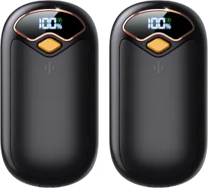 Hand Warmers Rechargeable - 7000mAh Magnetic Electric Hand Warmer 2 Pack, 20Hrs Warmth, LED Digital Display, 4 Heating Levels Reusable Portable Pocket Heater for Raynauds Golf Hunting Camping