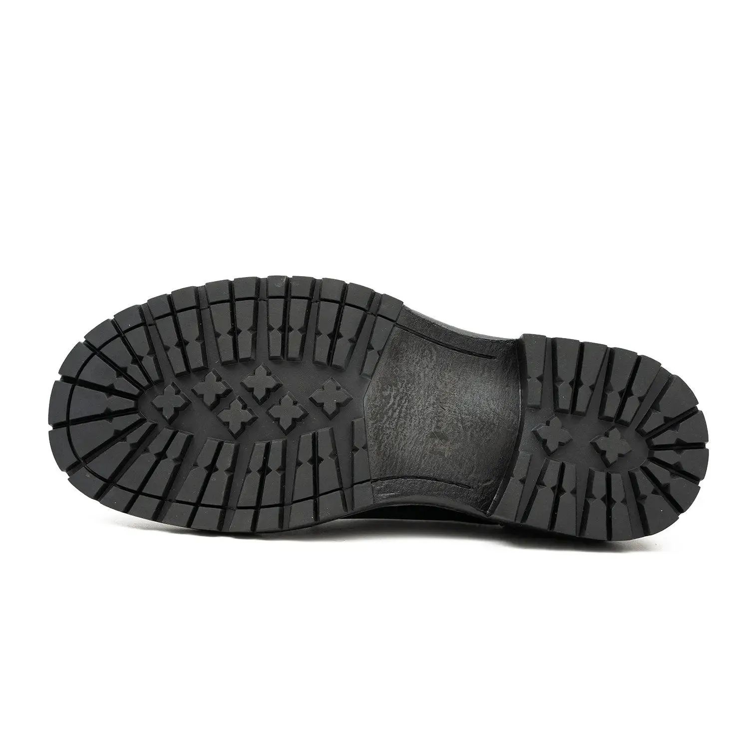 Handcrafted Big Toe Derby Shoes with Thick Sole  Black