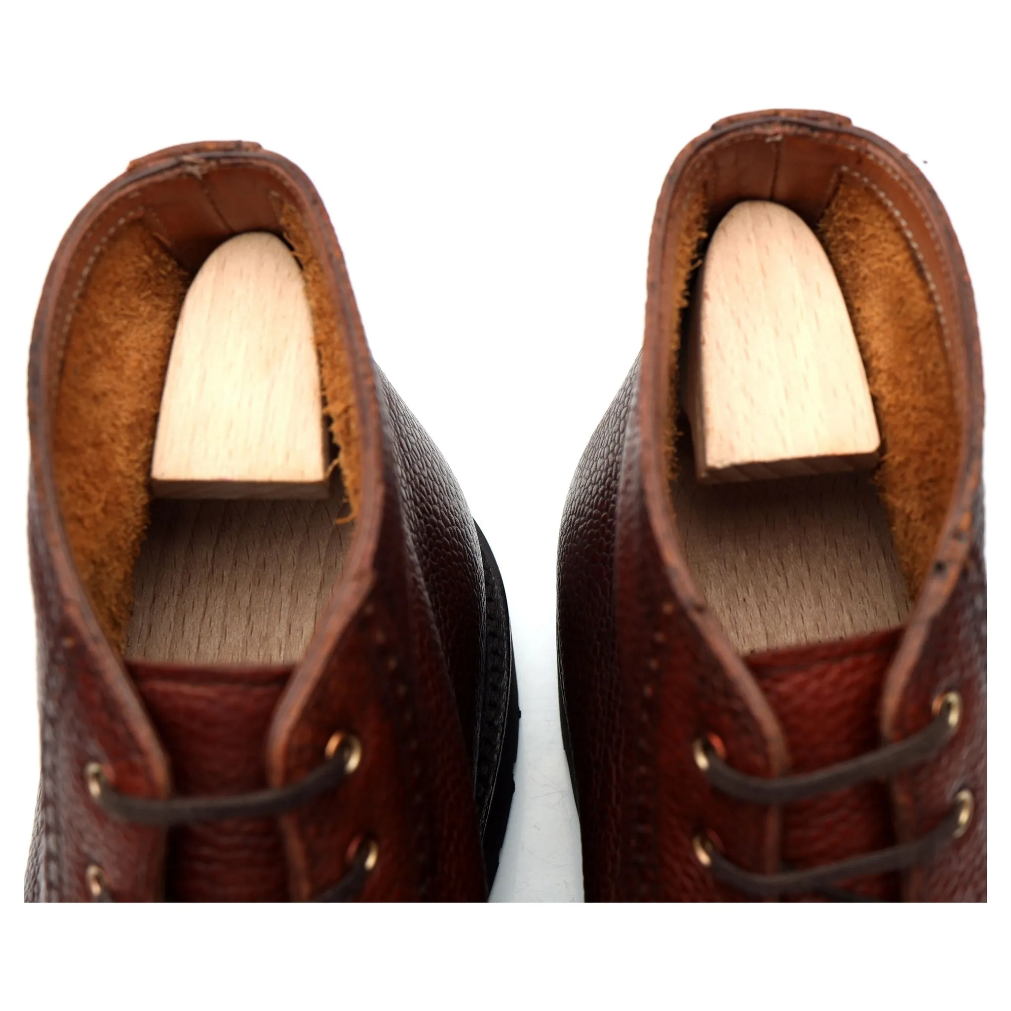 'Haring' Brown Grain Leather Boots UK 10.5