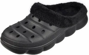 Harssidanzar Mens and Womens Lined Clogs, Unisex Winter Fleece Breathable Walking Garden Shoes Warm Non-Slip Mule Footwear HU203US