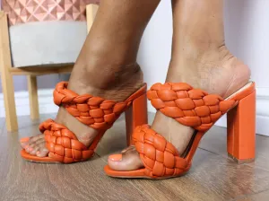 Heel BAND Flash offer in Expedited shipping Open TWO Toe Rust BRAIDED