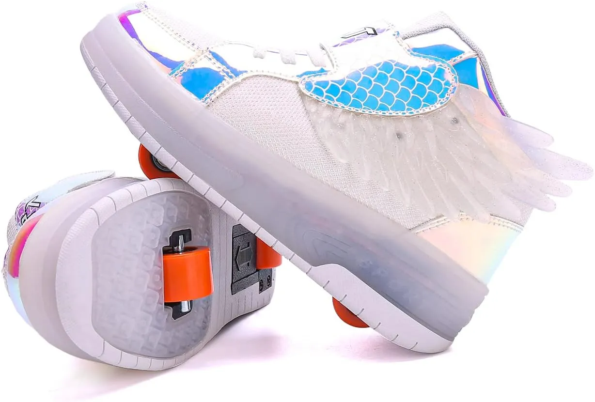 HHSTS Kids Shoes - New Upgraded with Wheels LED Light Color Shoes Shiny Roller Skates Skate Shoes Simple Kids Gifts Boys Girls The Best Gift for Party Birthday Christmas Day