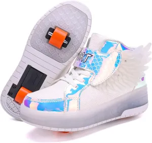 HHSTS Kids Shoes - New Upgraded with Wheels LED Light Color Shoes Shiny Roller Skates Skate Shoes Simple Kids Gifts Boys Girls The Best Gift for Party Birthday Christmas Day