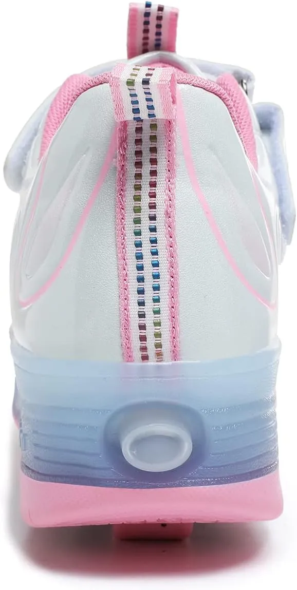 HHSTS Kids Shoes - New Upgraded with Wheels LED Light Color Shoes Shiny Roller Skates Skate Shoes Simple Kids Gifts Boys Girls The Best Gift for Party Birthday Christmas Day