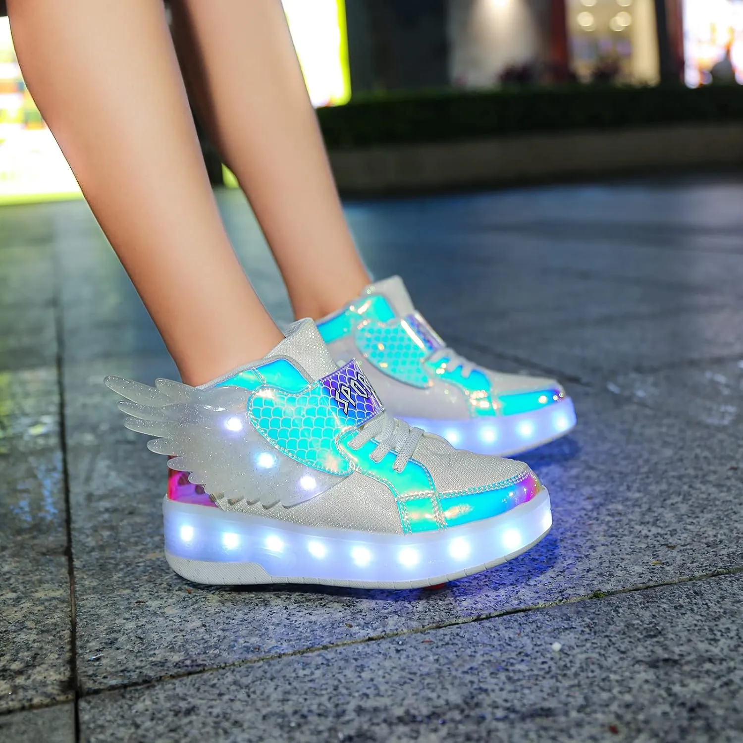 HHSTS Kids Shoes - New Upgraded with Wheels LED Light Color Shoes Shiny Roller Skates Skate Shoes Simple Kids Gifts Boys Girls The Best Gift for Party Birthday Christmas Day