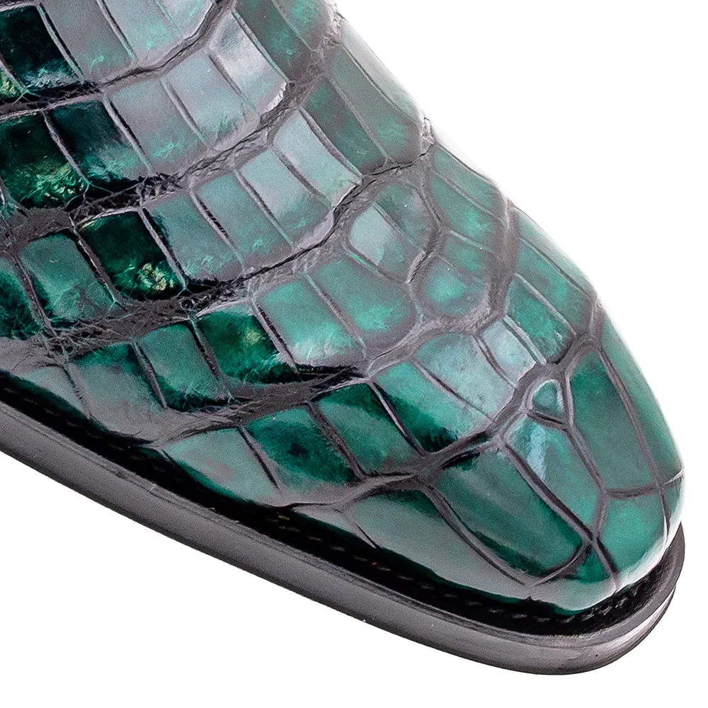 Hi-Shine Alligator Lace Up