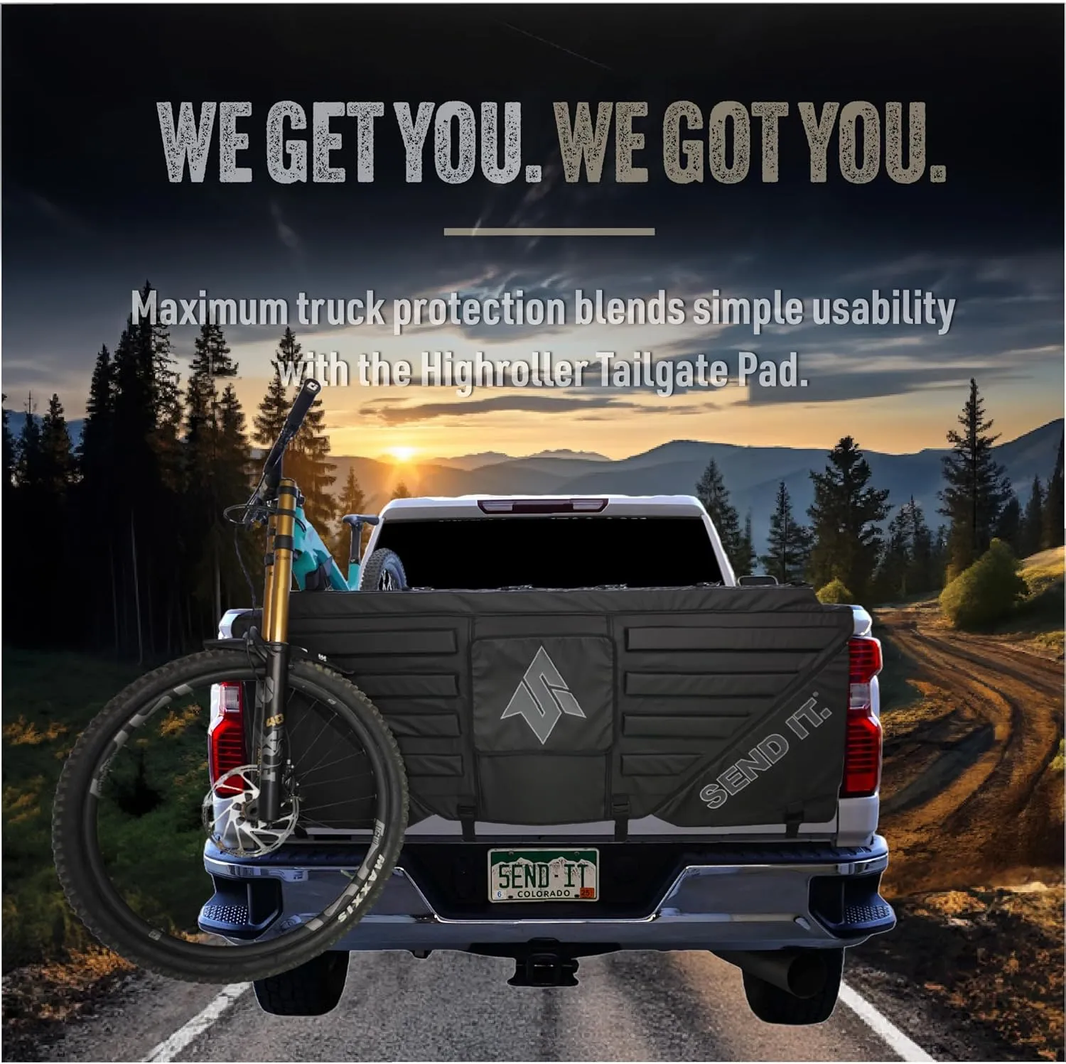 High Roller Tailgate Bike Pad V2 - Truck Accessories for Mountain Bikers, BMX, Ebikes & More (Full Size)