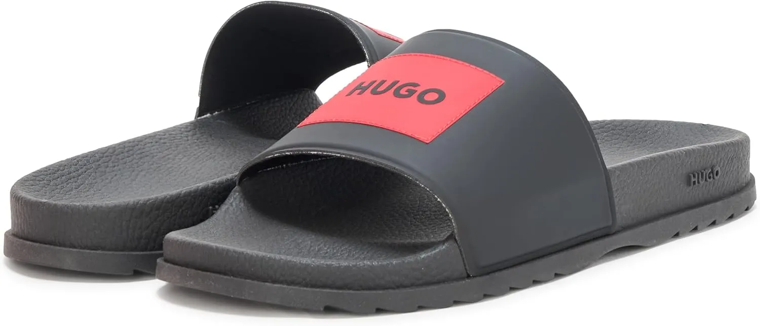 HUGO Men's Slide Sandals with Square Logo