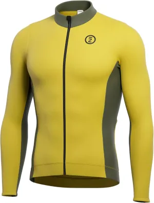 INBIKE Men's Cycling Jersey Winter Thermal Windproof Bike Jersey Long Sleeve Fleece Cycling Jacket with 3 Rear Pockets Yellow
