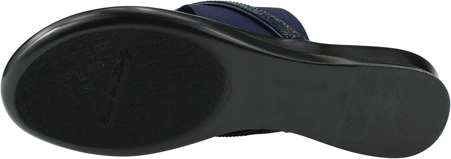ITALIAN Shoemakers Sorbi Womens Flip Flop Slide Sandals - Dressy Shoe for Women Low Wedge Comfort Heel
