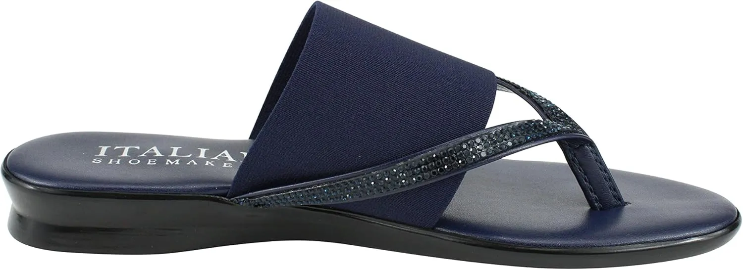 ITALIAN Shoemakers Sorbi Womens Flip Flop Slide Sandals - Dressy Shoe for Women Low Wedge Comfort Heel