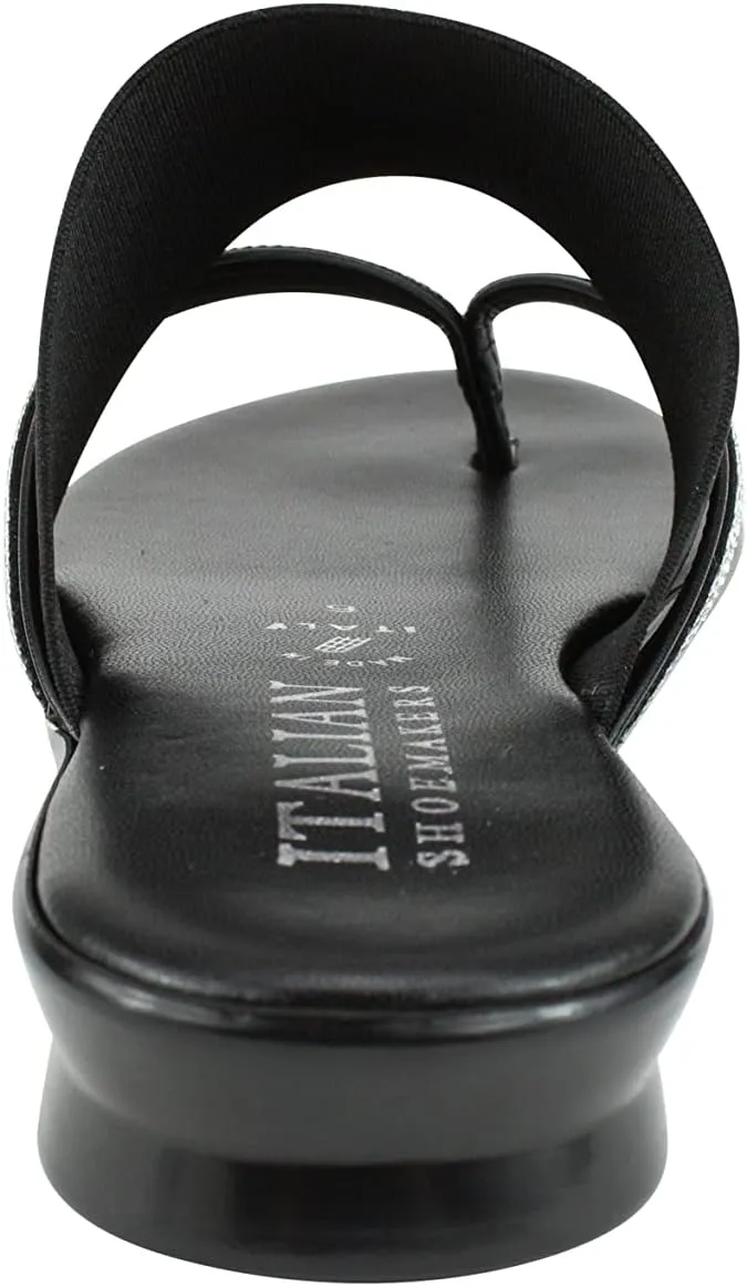 ITALIAN Shoemakers Sorbi Womens Flip Flop Slide Sandals - Dressy Shoe for Women Low Wedge Comfort Heel
