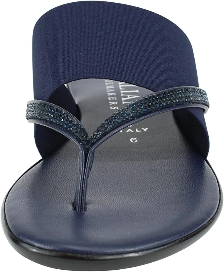 ITALIAN Shoemakers Sorbi Womens Flip Flop Slide Sandals - Dressy Shoe for Women Low Wedge Comfort Heel