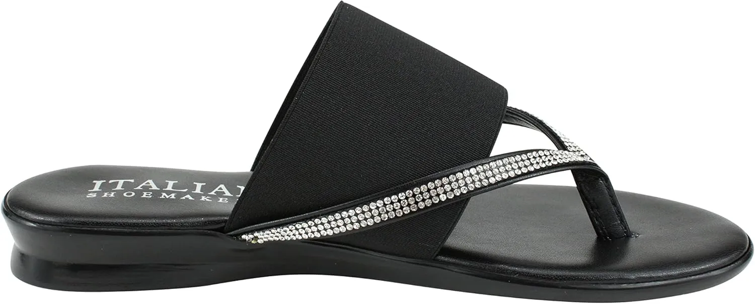 ITALIAN Shoemakers Sorbi Womens Flip Flop Slide Sandals - Dressy Shoe for Women Low Wedge Comfort Heel