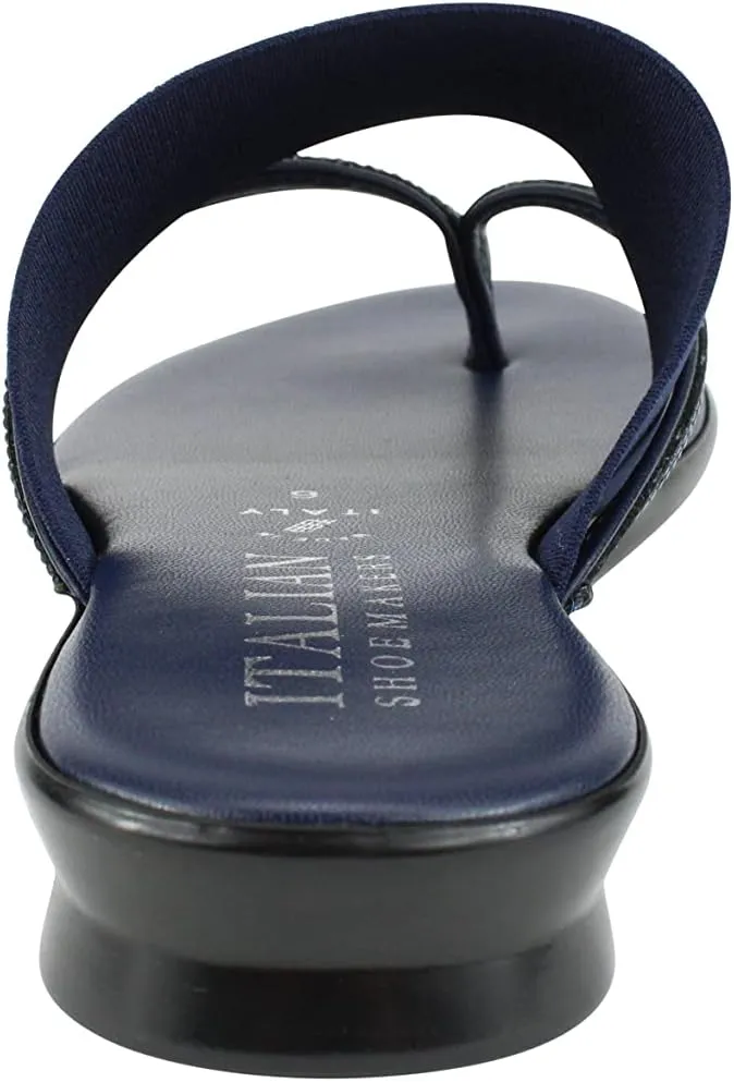 ITALIAN Shoemakers Sorbi Womens Flip Flop Slide Sandals - Dressy Shoe for Women Low Wedge Comfort Heel