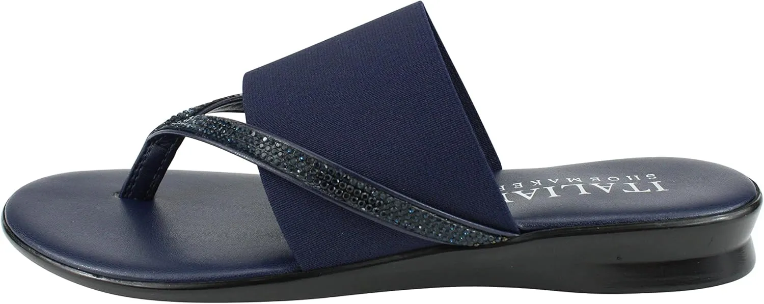 ITALIAN Shoemakers Sorbi Womens Flip Flop Slide Sandals - Dressy Shoe for Women Low Wedge Comfort Heel