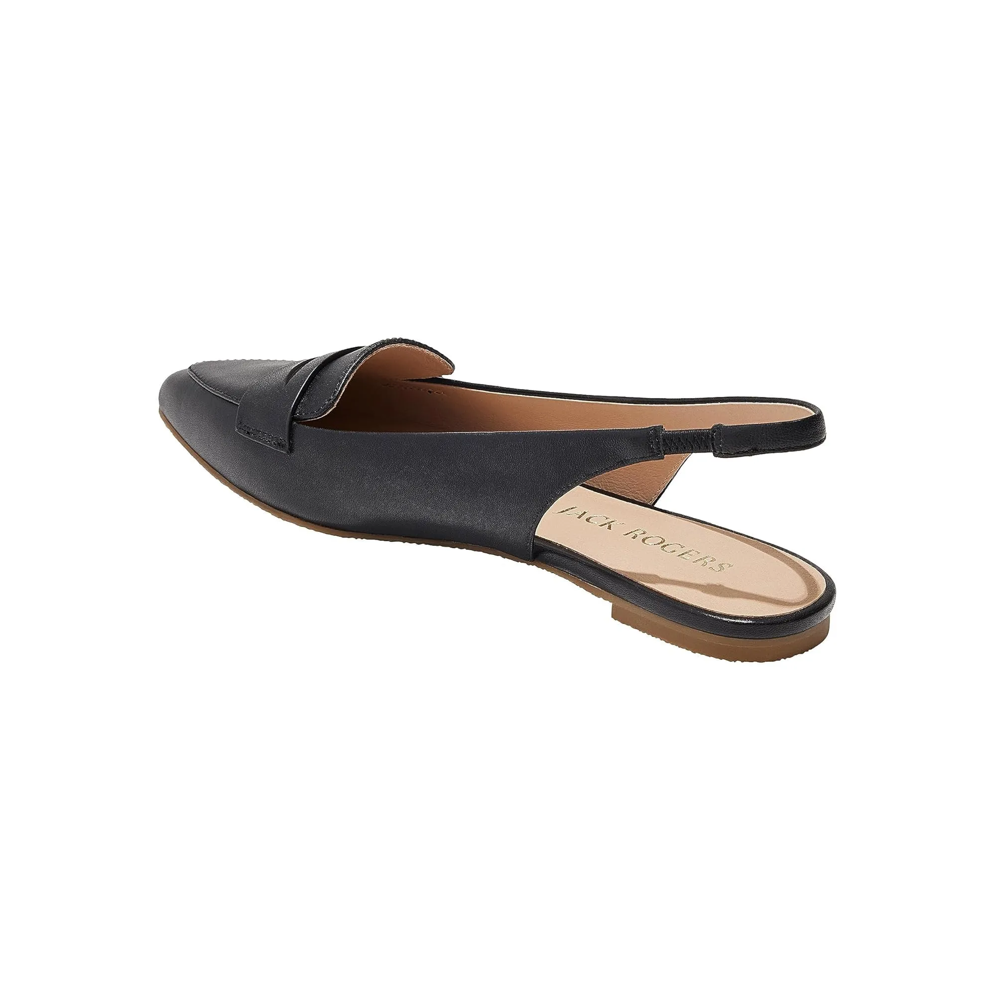 Jack Rogers Women's Pennie Sling Back Ballet Nappa Loafer, Black, 6.5
