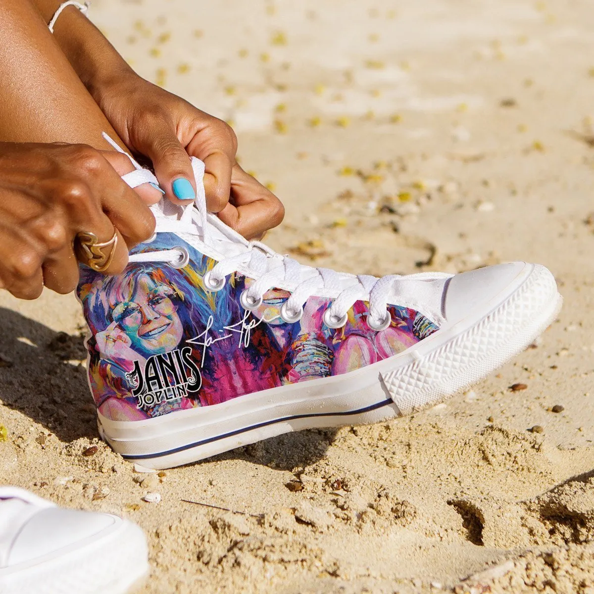janis joplin ladies high top sneakers