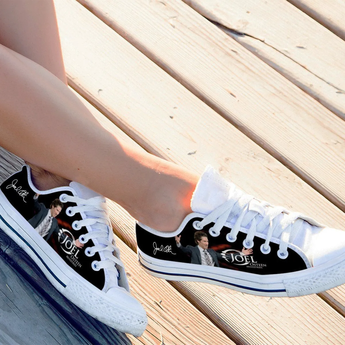 joel osteen ladies low cut sneakers