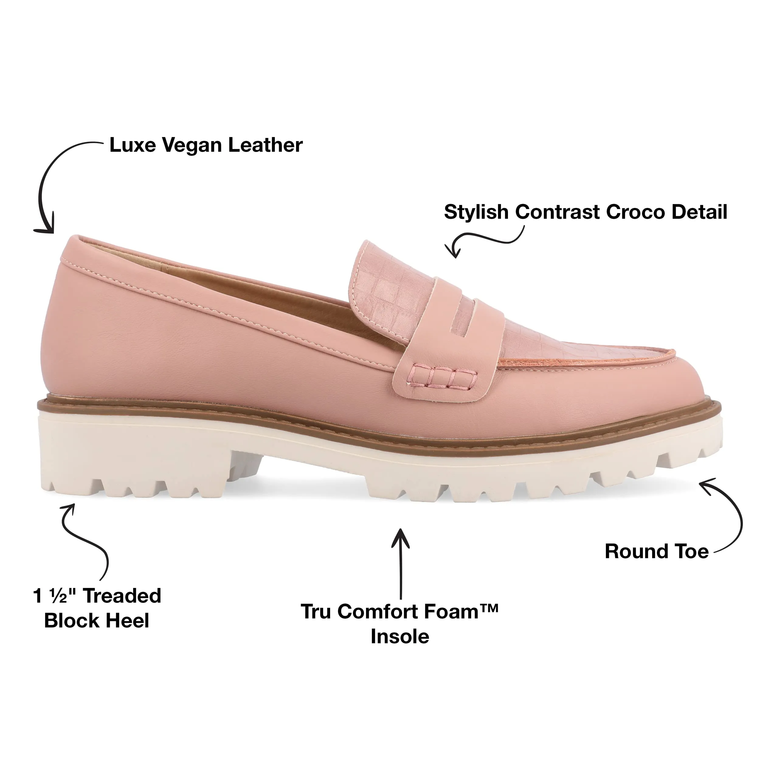 Journee Women's Comfort Foam Kenly Loafer Blush, 9