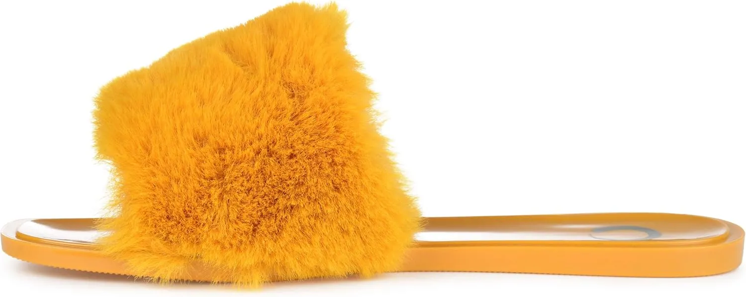 Journee Women's Faux Fur Dusk Slide