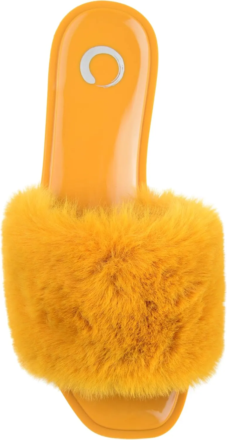 Journee Women's Faux Fur Dusk Slide
