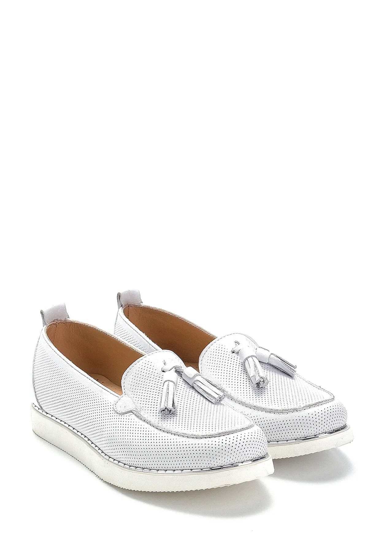 Kadın Deri Püskül Detaylı Loafer