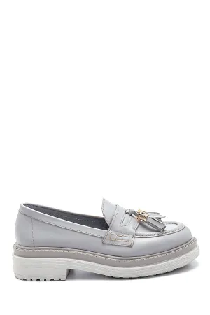 Kadın Deri Püskül Detaylı Loafer