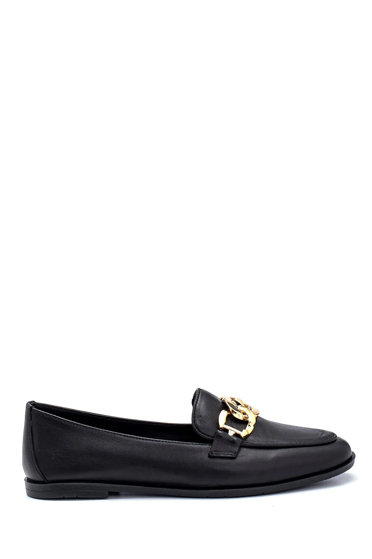 Kadın Deri Zincir Detaylı Loafer