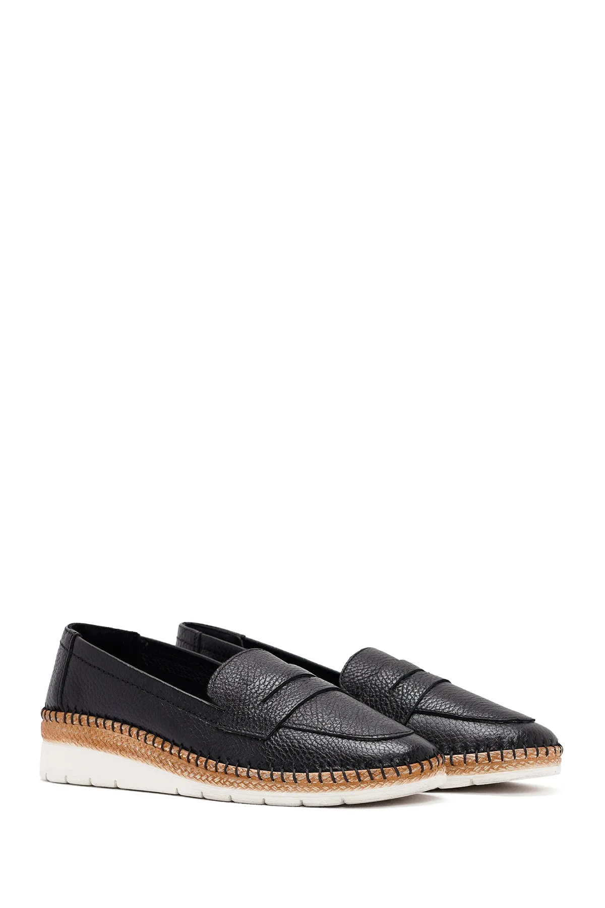 Kadın Siyah Deri Comfort Loafer