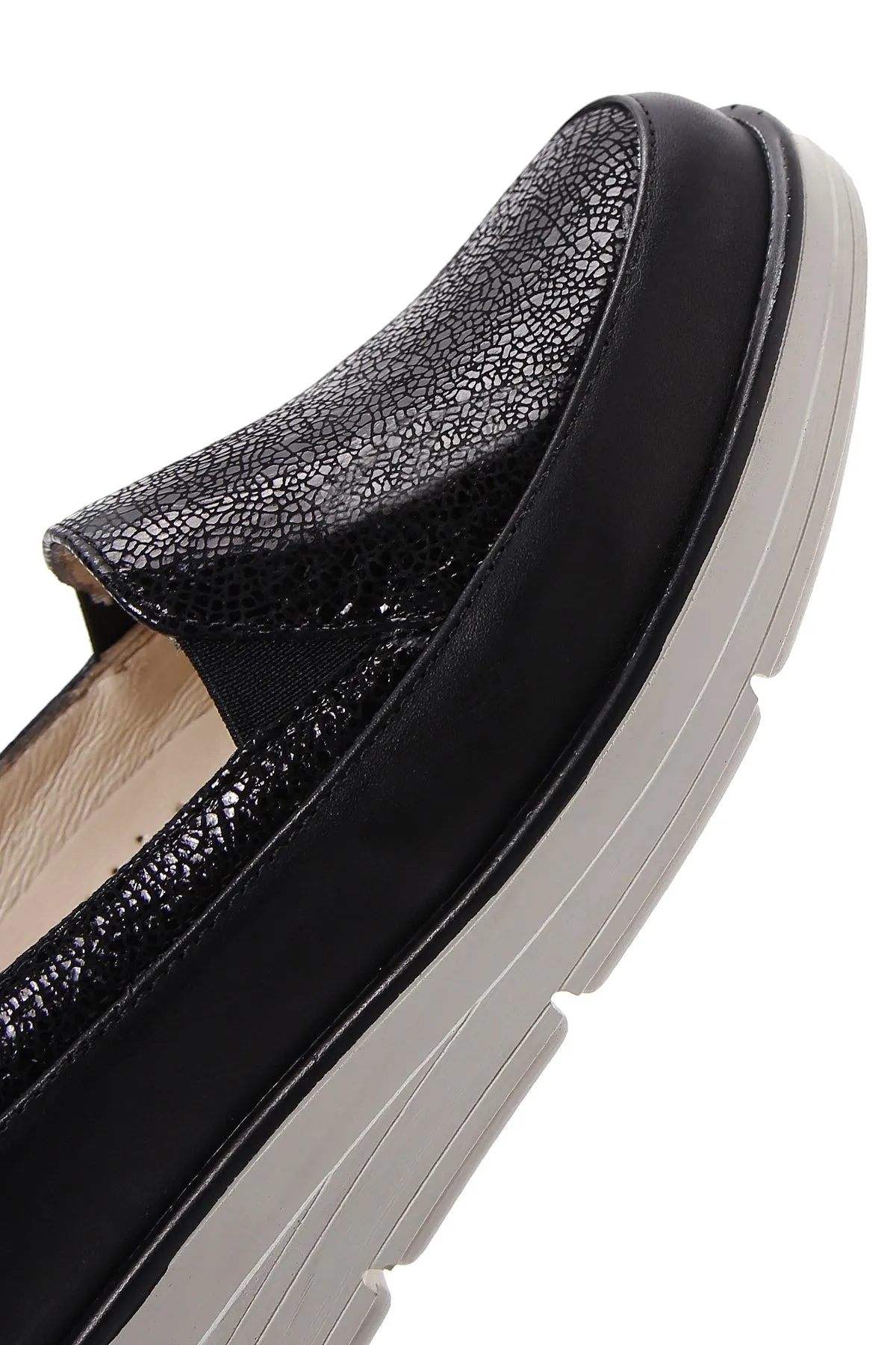 Kadın Siyah Deri Comfort Loafer