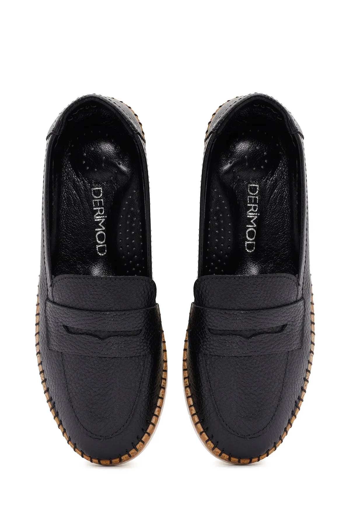 Kadın Siyah Deri Comfort Loafer