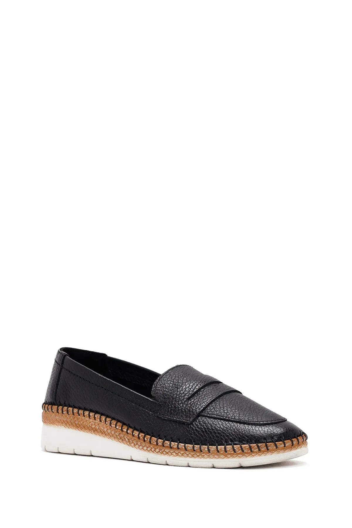 Kadın Siyah Deri Comfort Loafer