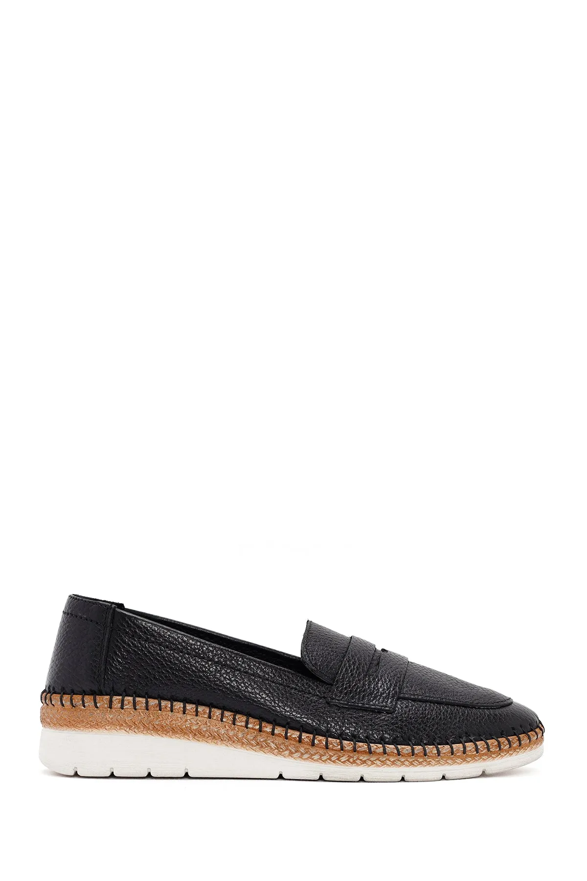 Kadın Siyah Deri Comfort Loafer