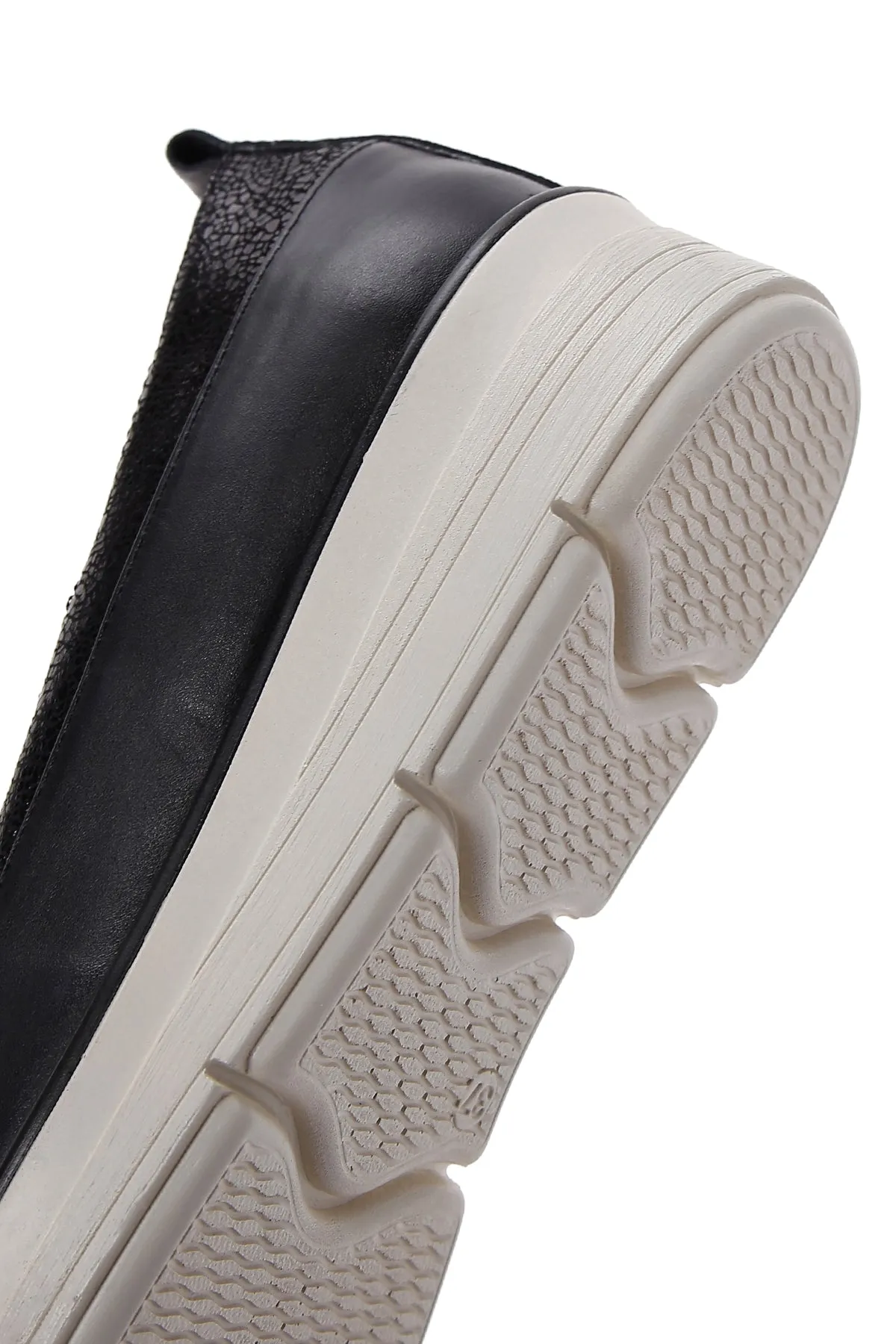 Kadın Siyah Deri Comfort Loafer
