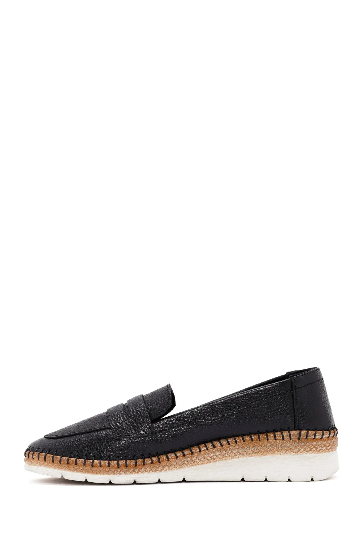 Kadın Siyah Deri Comfort Loafer