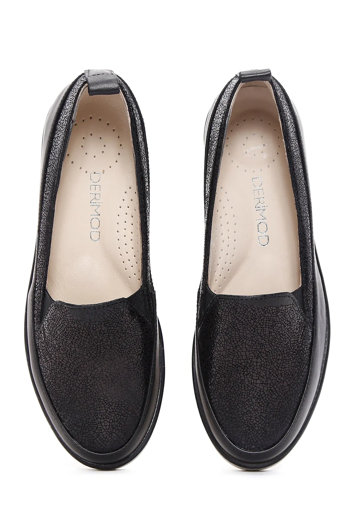 Kadın Siyah Deri Comfort Loafer