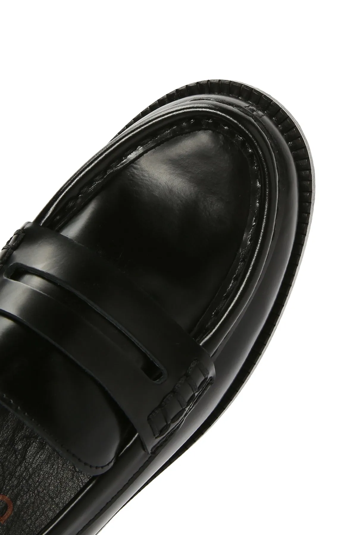 Kadın Siyah Deri Maskülen Loafer