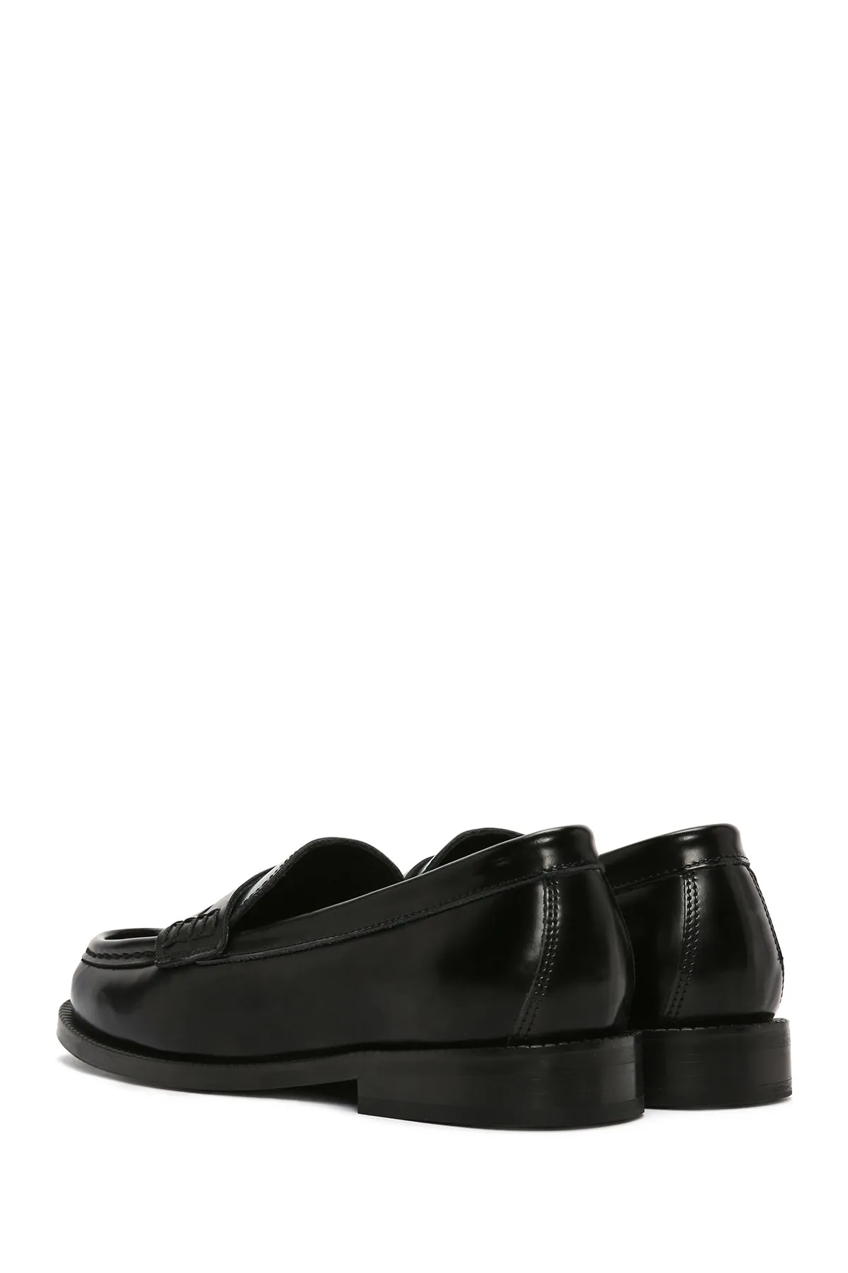 Kadın Siyah Deri Maskülen Loafer