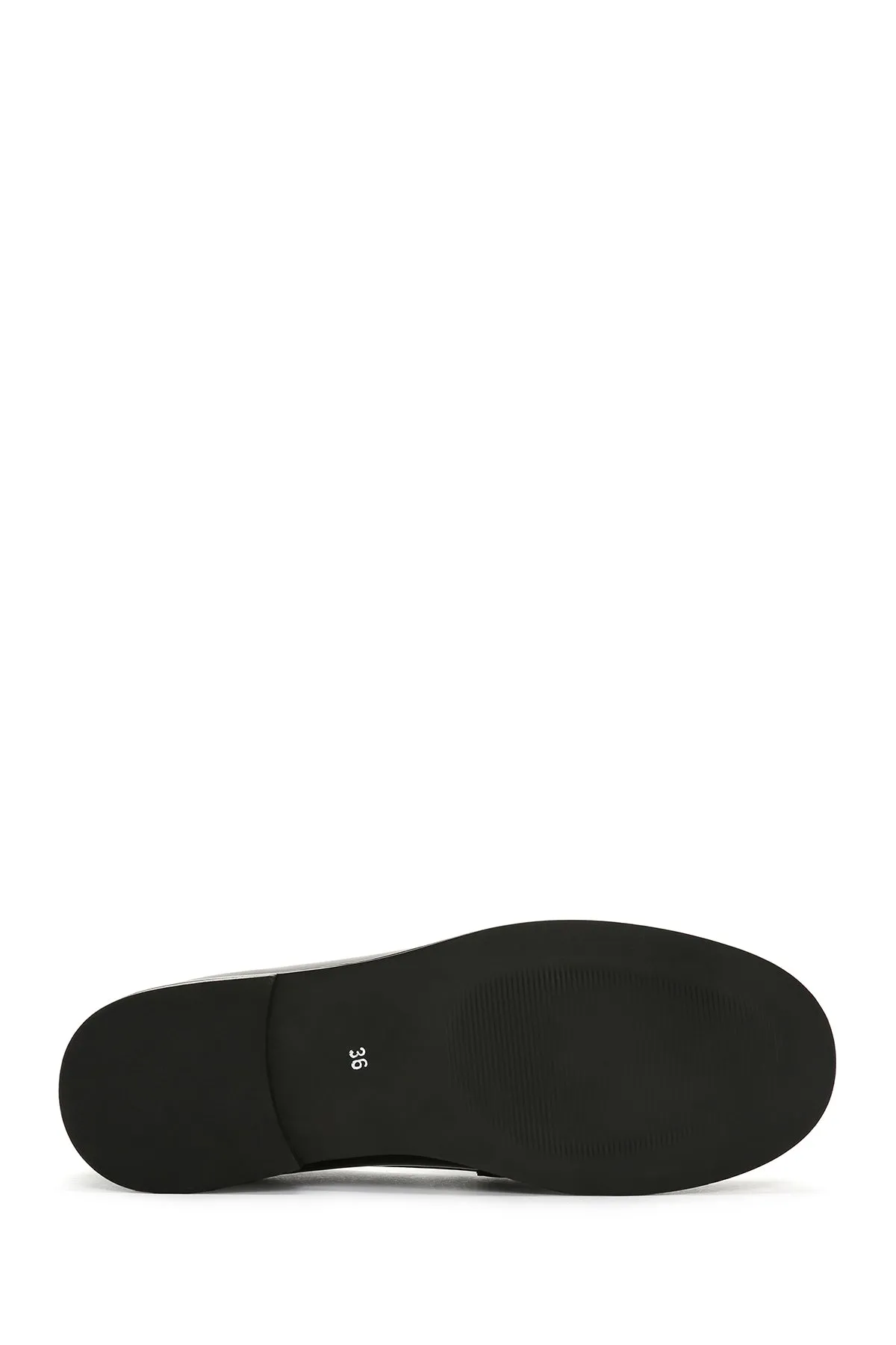 Kadın Siyah Deri Maskülen Loafer